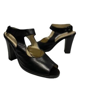 Piano Piano Dolce Carlotta Italian Made Heel Black Sandals Size 36